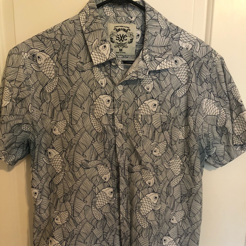 Men’s koi fish button up